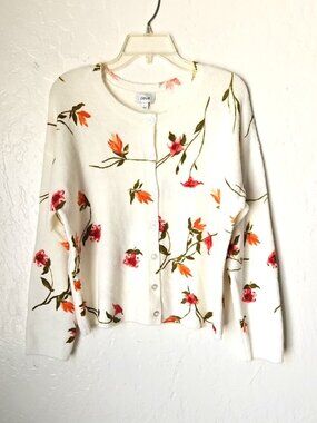CeCe Floral Button Down Sweater